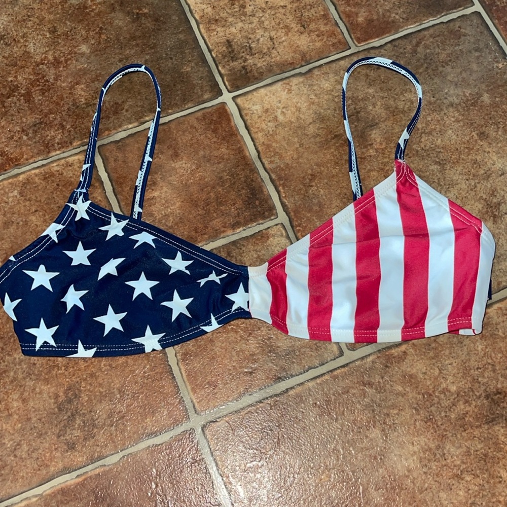 Tommy Hilfiger Tommy Jeans American Flag Bikini Top Large 🇺🇸 America